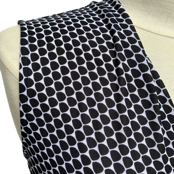 Ann Taylor Sleeveless Wrap Dress - XS - Black White Geometric Print - Picture 10 of 16